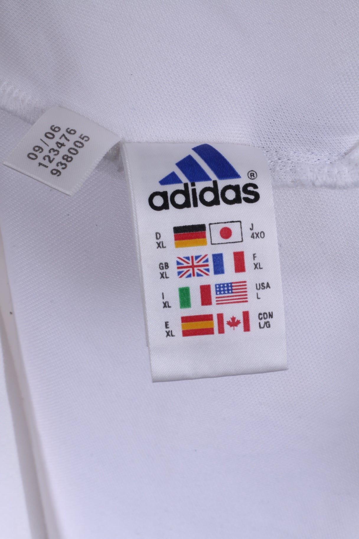 Polo Adidas XL da uomo in cotone elasticizzato Climalite bianco con foro in 1 banda