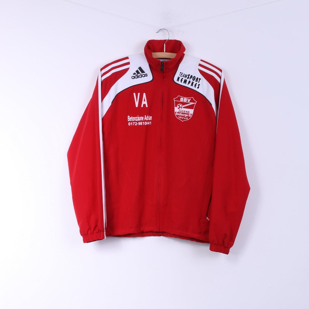 Adidas Bedburger BV Ragazzi 14 Età 164 Track Top Giacca Rossa Calcio Leggero Top