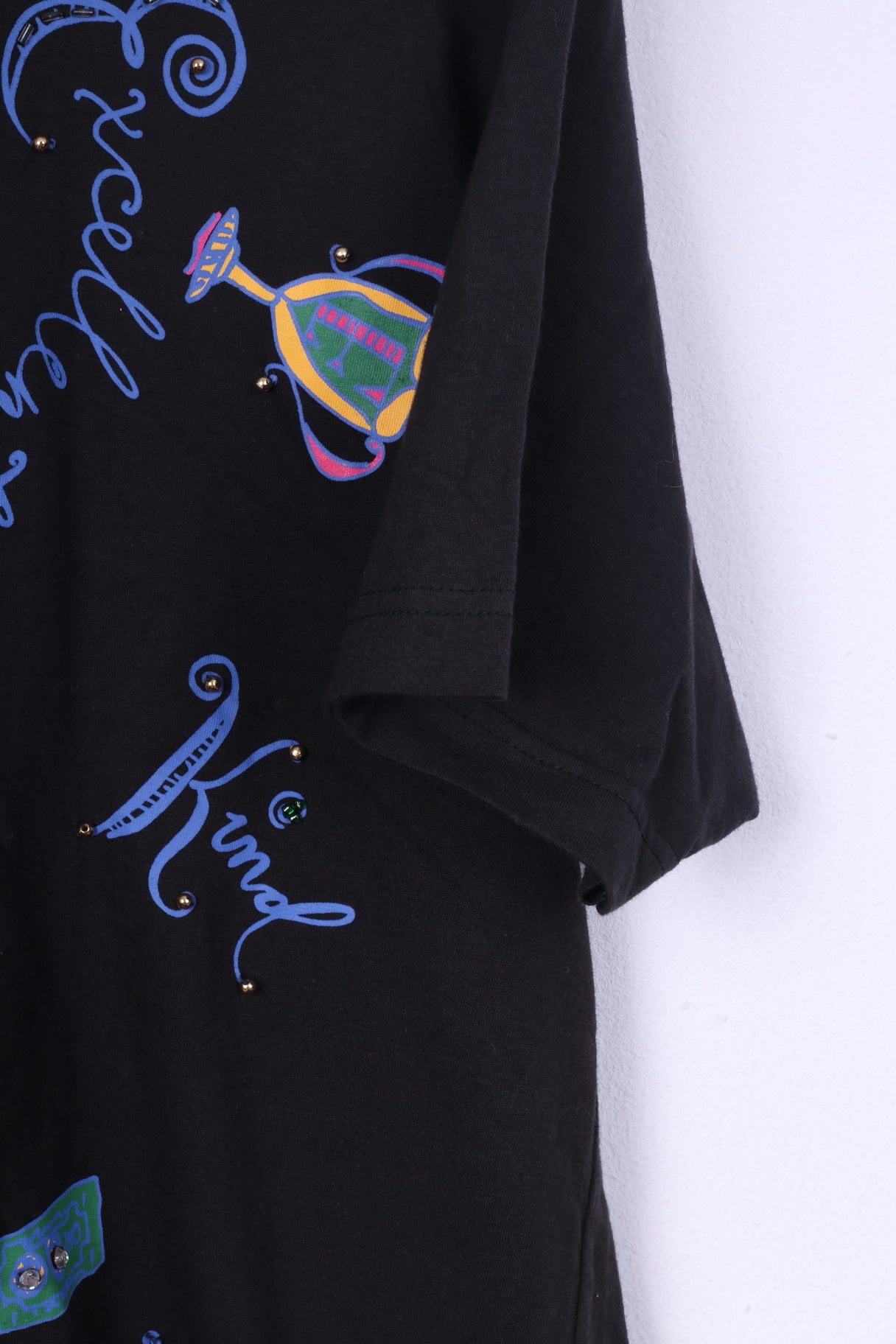 Tigi-Wear by Rinku Womens One Size T-Shirt Graphic Black Cotton Top
