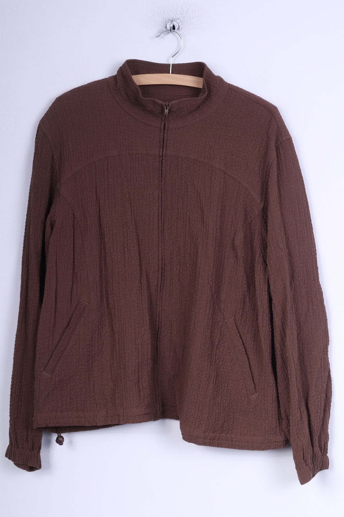 Orvis Womens XL Jacket Brown Full Zipper Summer Rayon Vintage