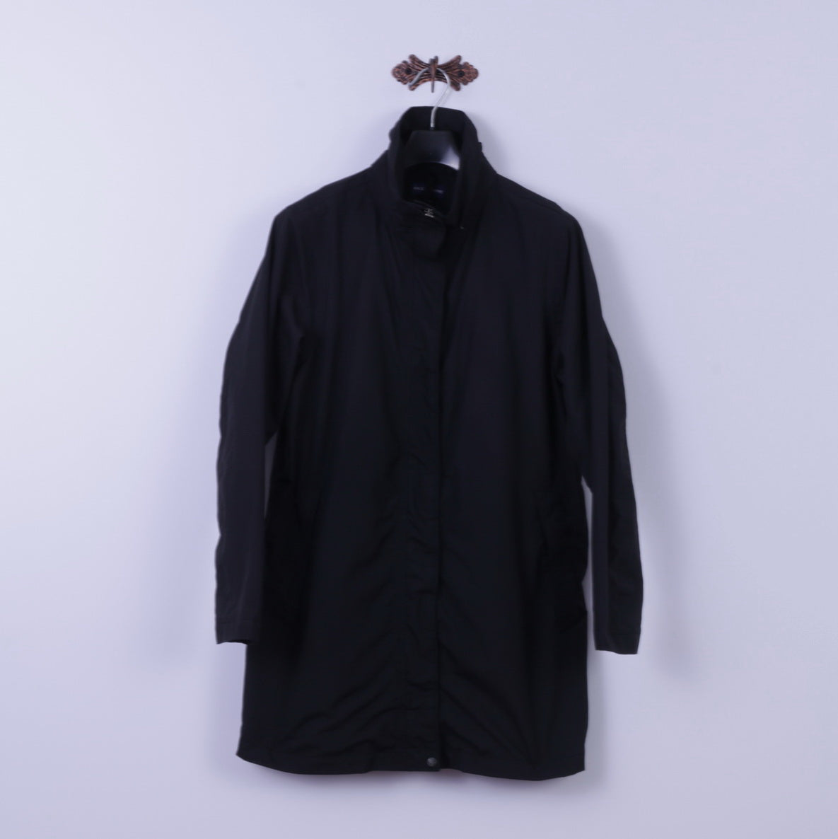 Giacca antipioggia Race Marine da donna 40 M Cappotto impermeabile in nylon nero con cerniera intera