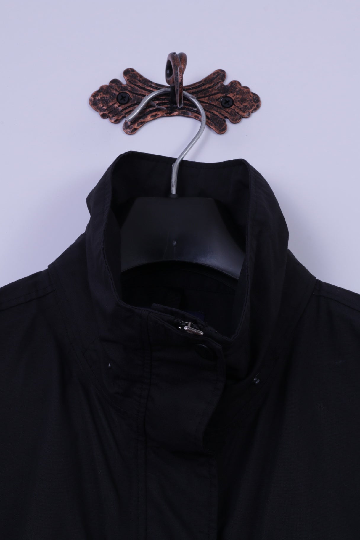 Giacca antipioggia Race Marine da donna 40 M Cappotto impermeabile in nylon nero con cerniera intera