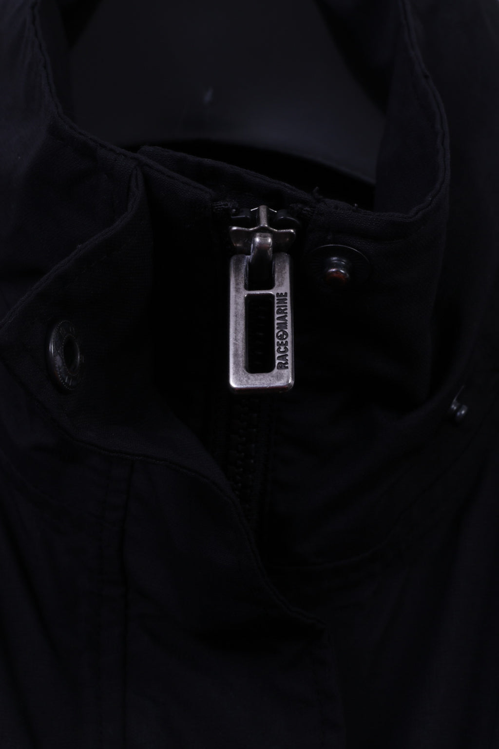 Giacca antipioggia Race Marine da donna 40 M Cappotto impermeabile in nylon nero con cerniera intera