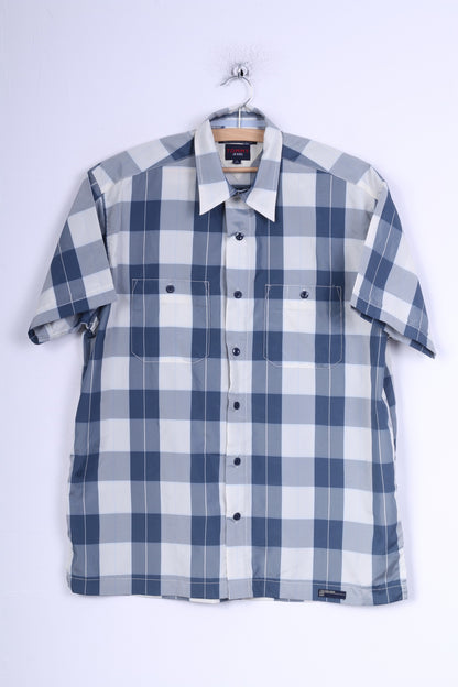 Tommy Hilfiger Jeans Mens S Casual Shirt Check Blue Short Sleeve Summer
