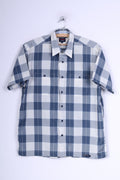 Tommy Hilfiger Jeans Camicia casual da uomo S a quadri blu manica corta estiva