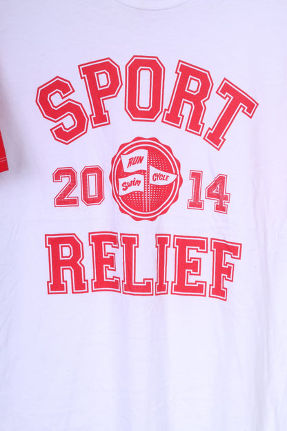 Sport Relief 2014 Mens S T-Shirt Graphic 2014 Run Swim Cycle Summer Top