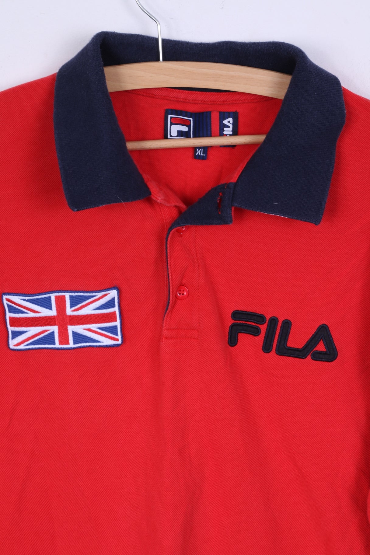 Fila Polo XL Homme Rouge Coton Grande-Bretagne Boutons détaillés