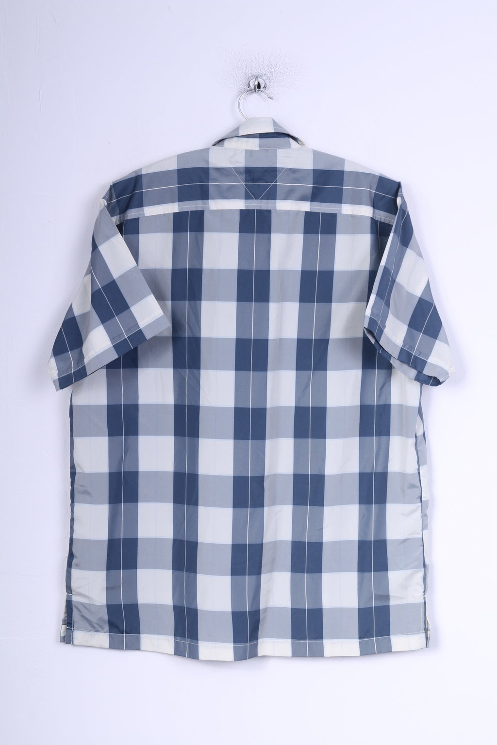 Tommy Hilfiger Jeans Mens S Casual Shirt Check Blue Short Sleeve Summer