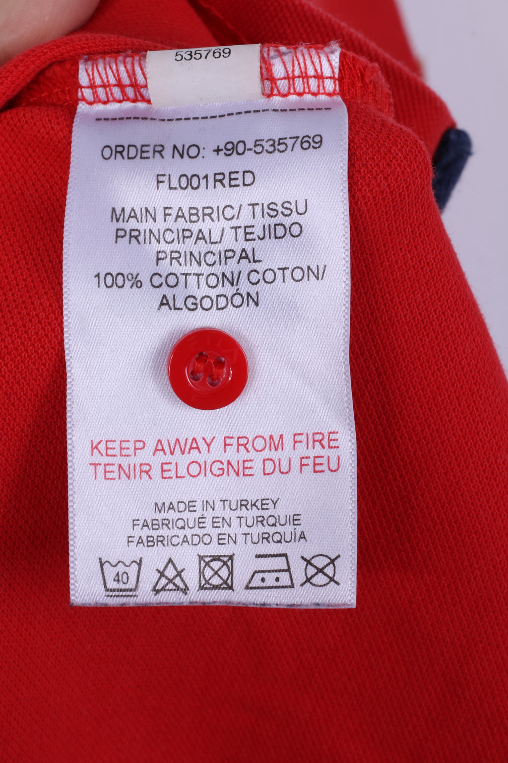 Fila Mens XL Polo Shirt Red Cotton Great Britain Detailed Buttons