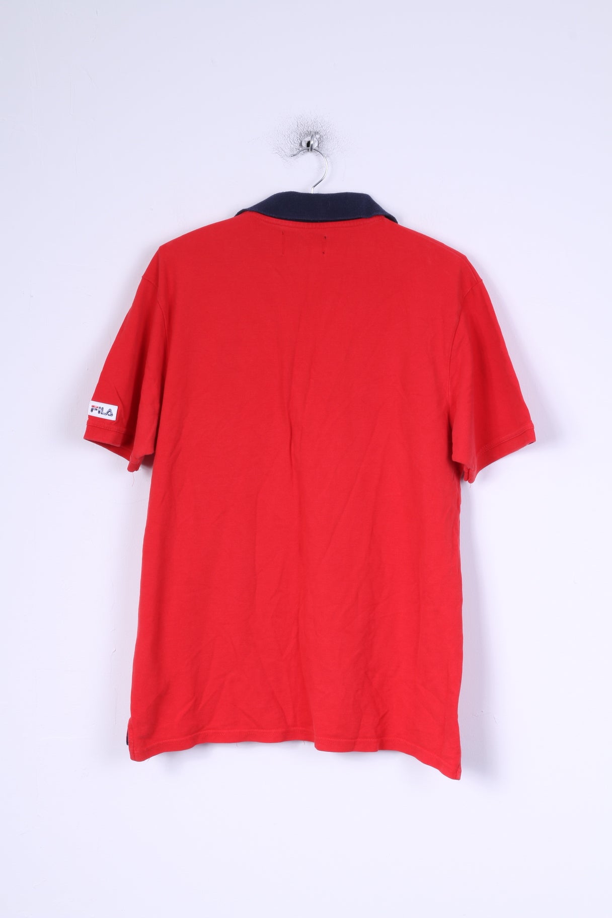 Fila Mens XL Polo Shirt Red Cotton Great Britain Detailed Buttons