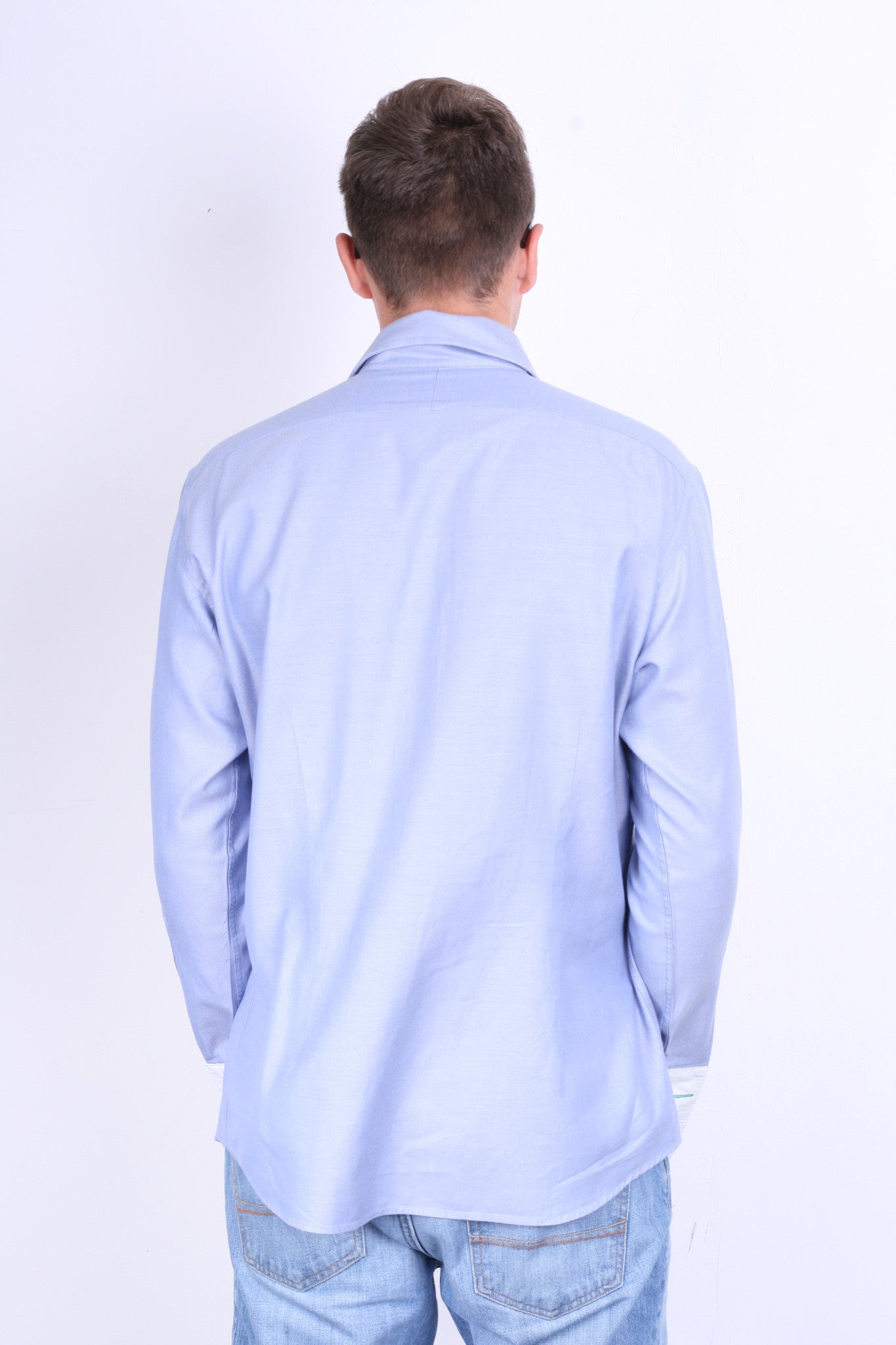 T.M. Lewin Mens 16.5/34.5 XXL Casual Shirt Blue Slim Fit Cotton - RetrospectClothes