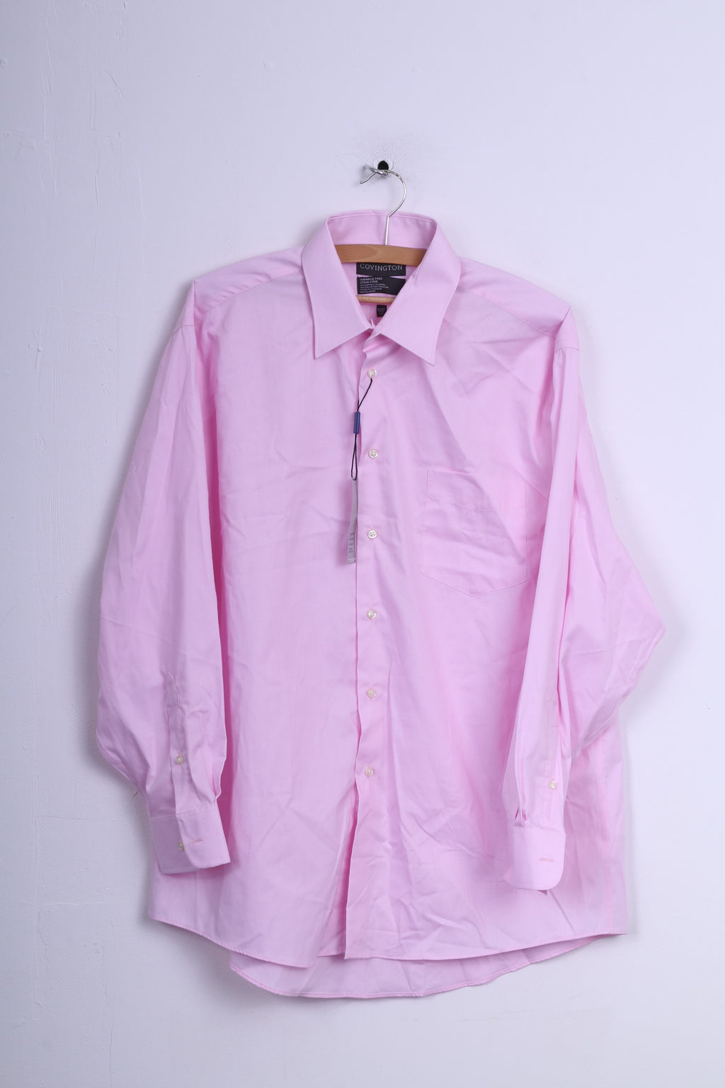 Nuova camicia casual da uomo Covington L in cotone rosa vestibilità classica