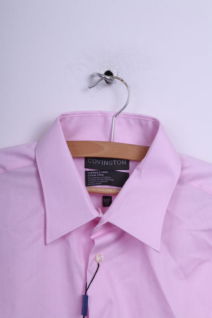 Nuova camicia casual da uomo Covington L in cotone rosa vestibilità classica