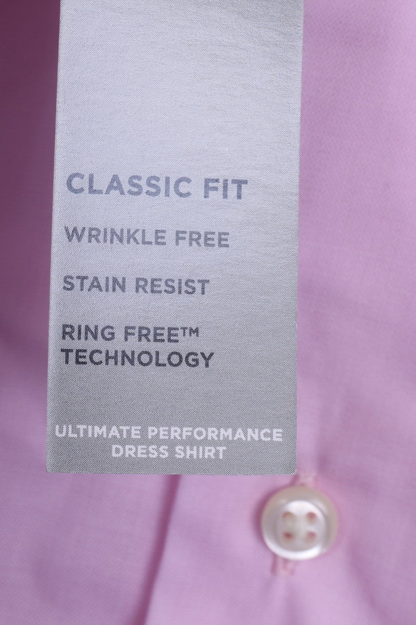 Nuova camicia casual da uomo Covington L in cotone rosa vestibilità classica