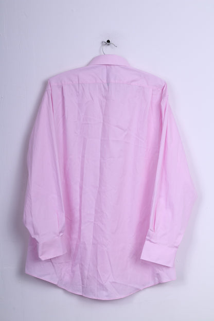 New Covington Mens L Casual Shirt Pink Cotton Classic Fit