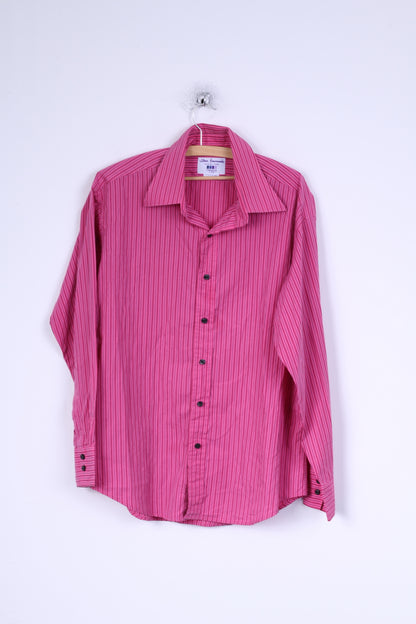 Camicia casual da uomo TM Lewin 17 34,5 L in cotone aderente Rovereto a righe rosa