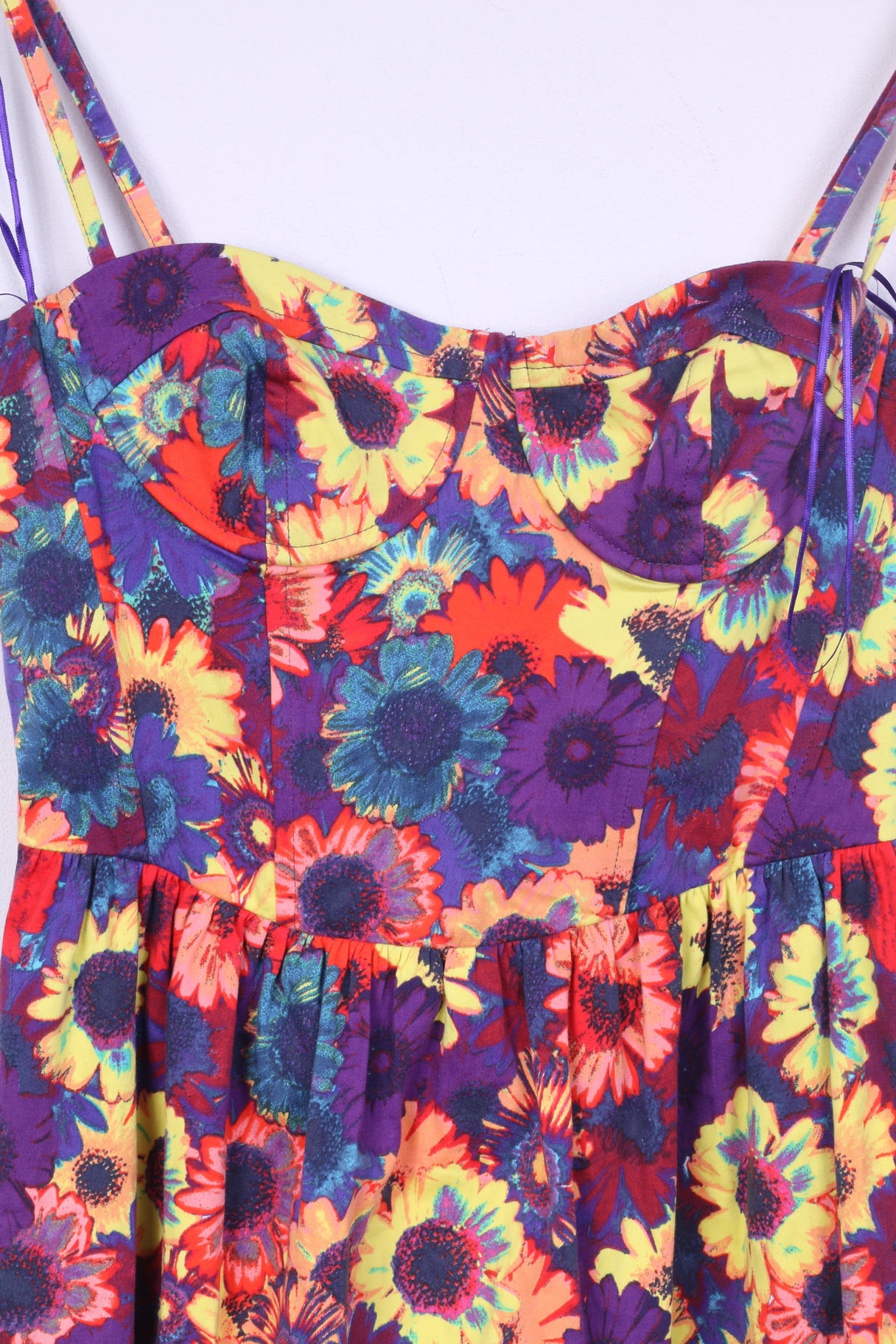 Henry Holland Womens 10 38 S Dress Spaghetii Straps Flower Print Flared Mulicolor Summer
