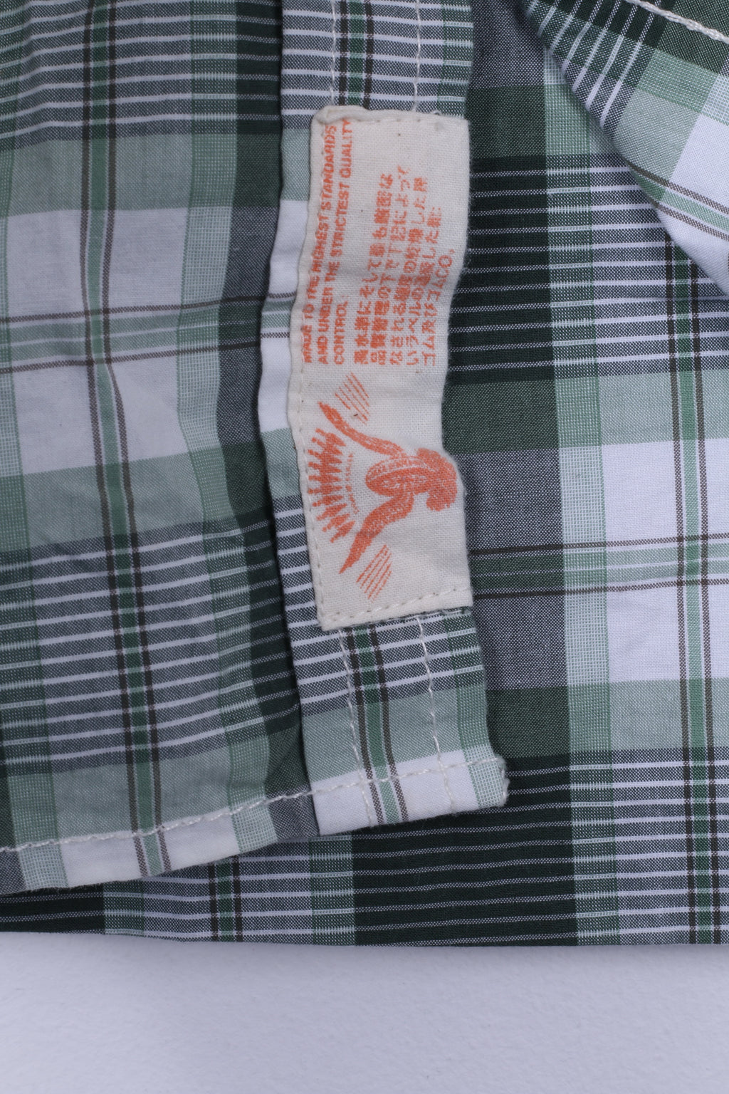 Camicia casual da uomo M Superdry verde a quadri in cotone giapponese nello spirito