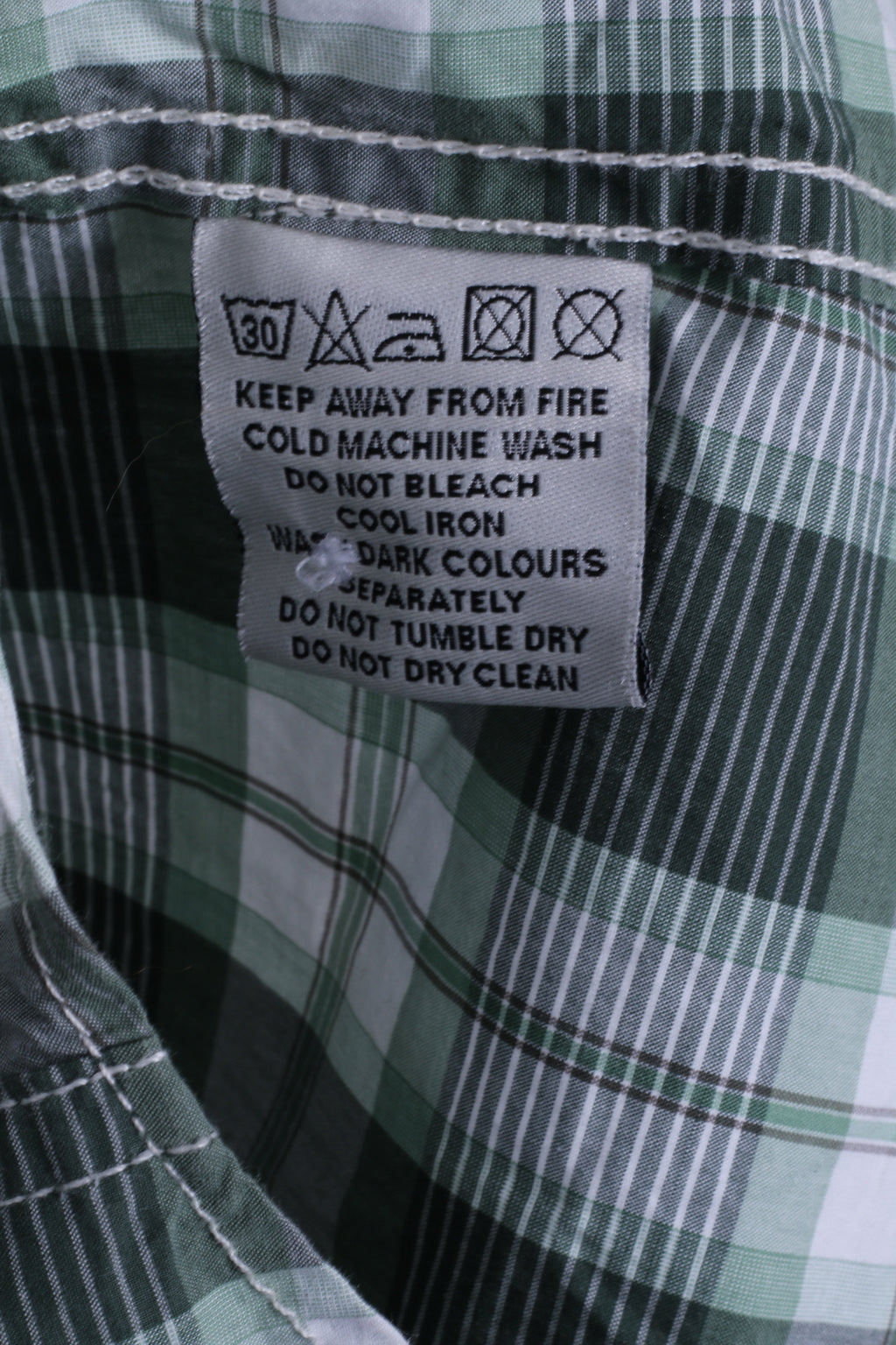 Camicia casual da uomo M Superdry verde a quadri in cotone giapponese nello spirito