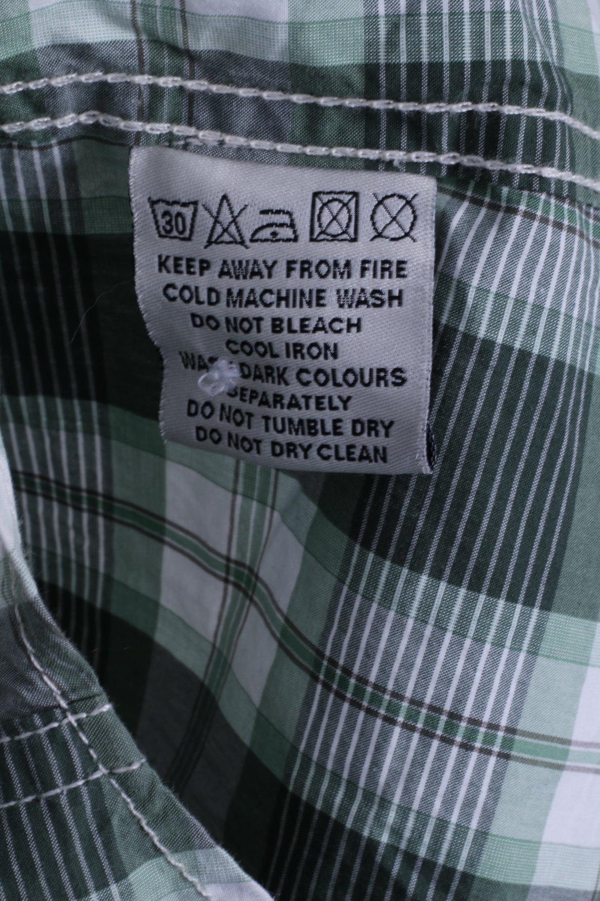 Camicia casual da uomo M Superdry verde a quadri in cotone giapponese nello spirito