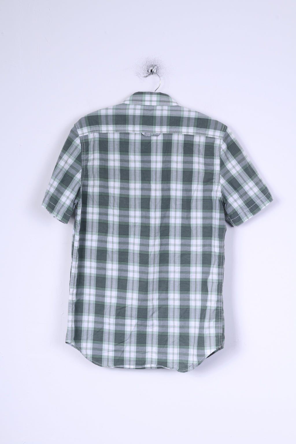 Camicia casual da uomo M Superdry verde a quadri in cotone giapponese nello spirito