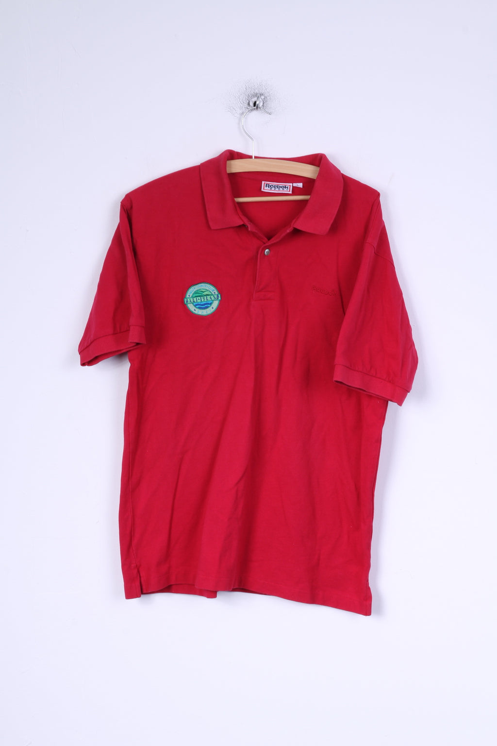Reebok Polo L Homme Rouge Coton Bali Island Gilf Club