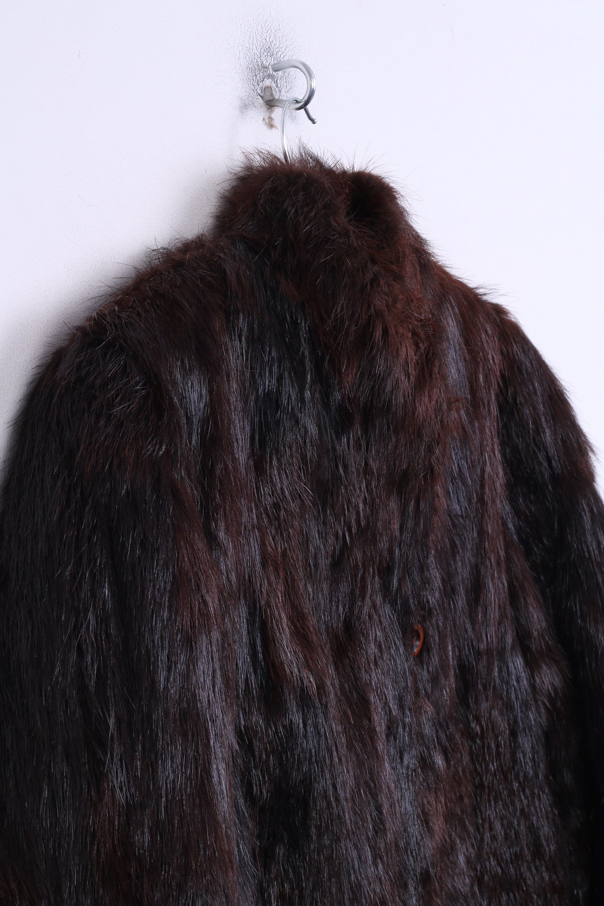 Womens M Jacket Authentic Nutria Fur Brown Boho Vintage