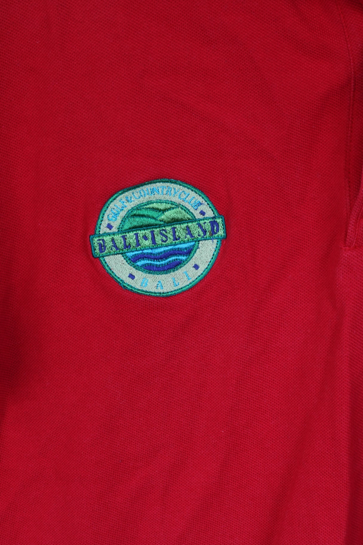 Reebok Polo L Homme Rouge Coton Bali Island Gilf Club