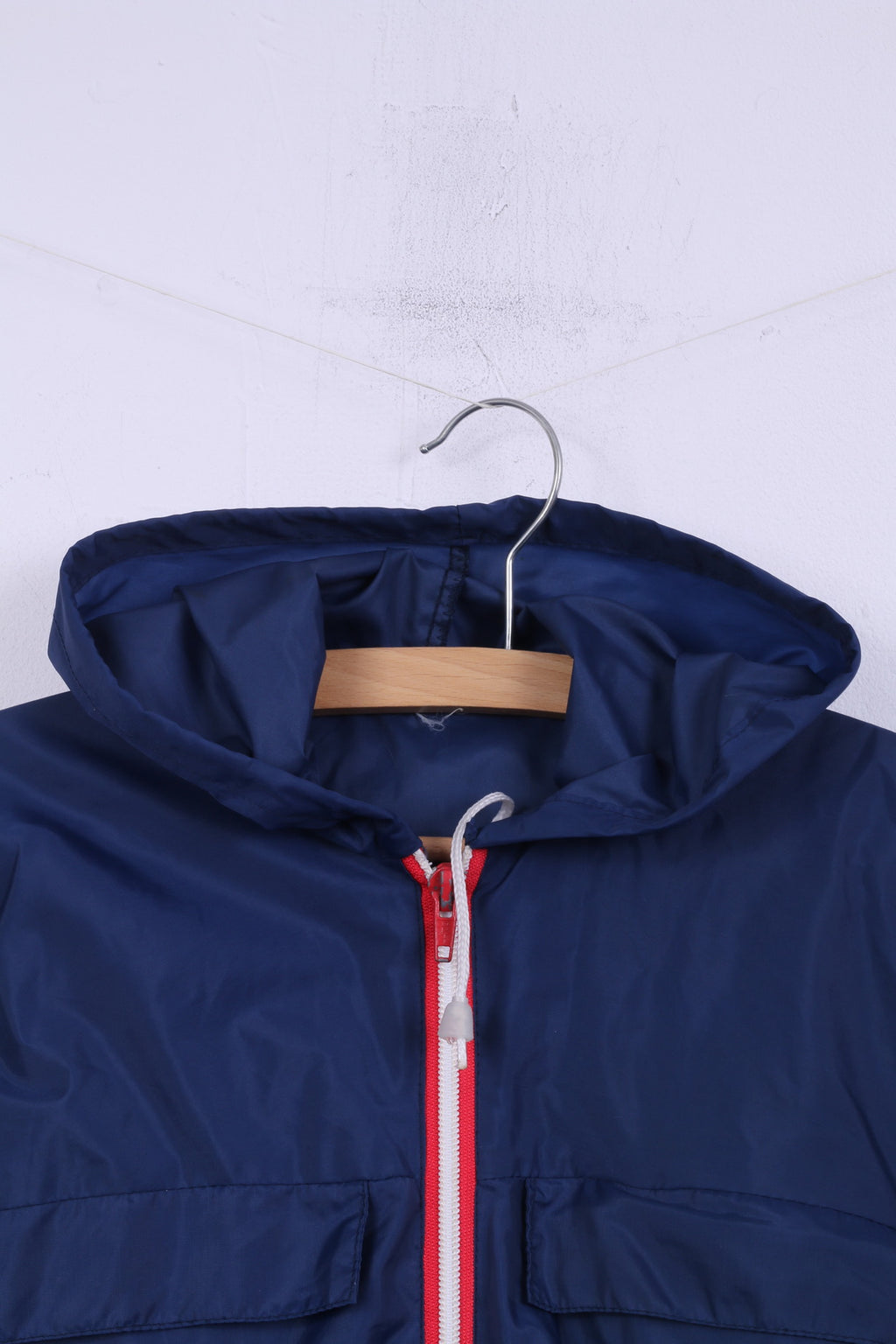 Veste légère M pour femmes, haut à capuche avec fermeture éclair complète, bleu marine