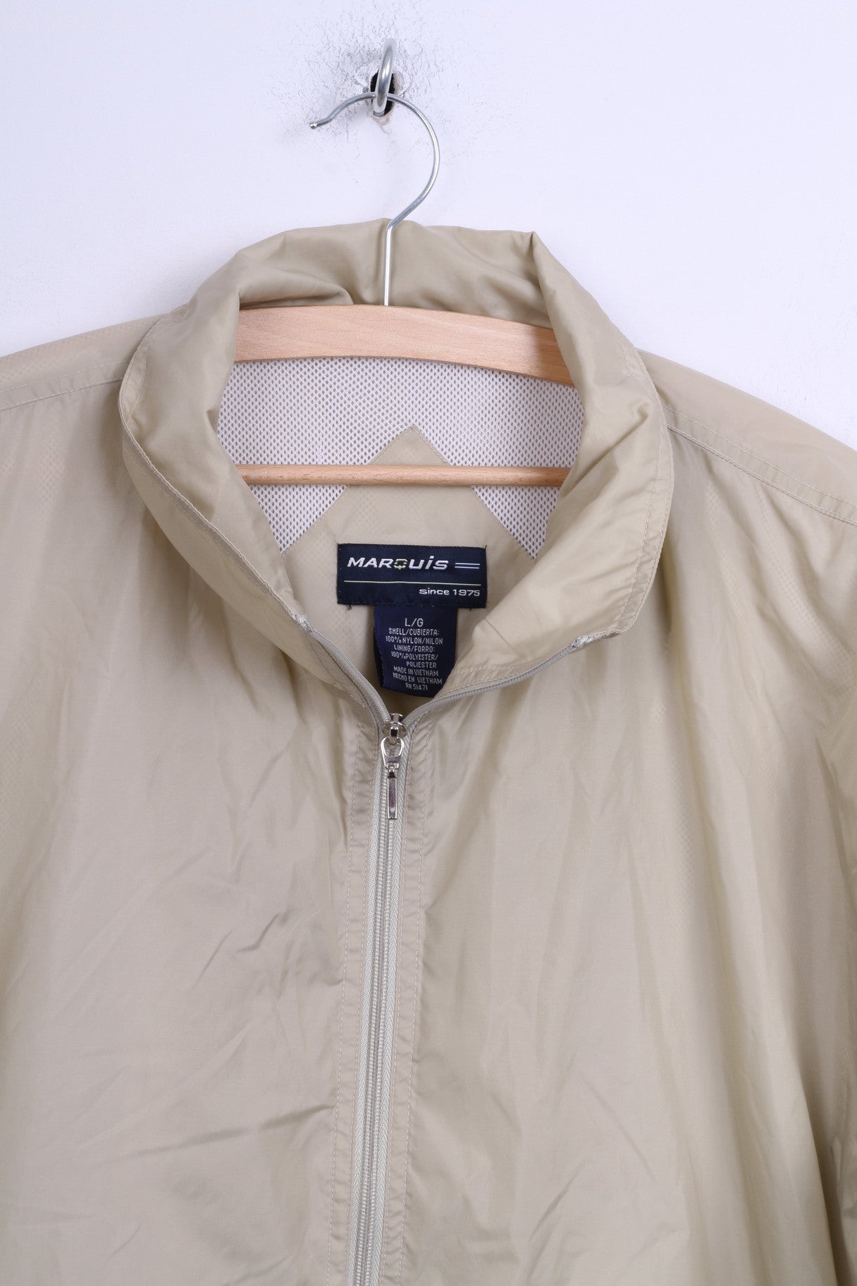 Marouis Veste L Nylon Imperméable Beige Clair Homme
