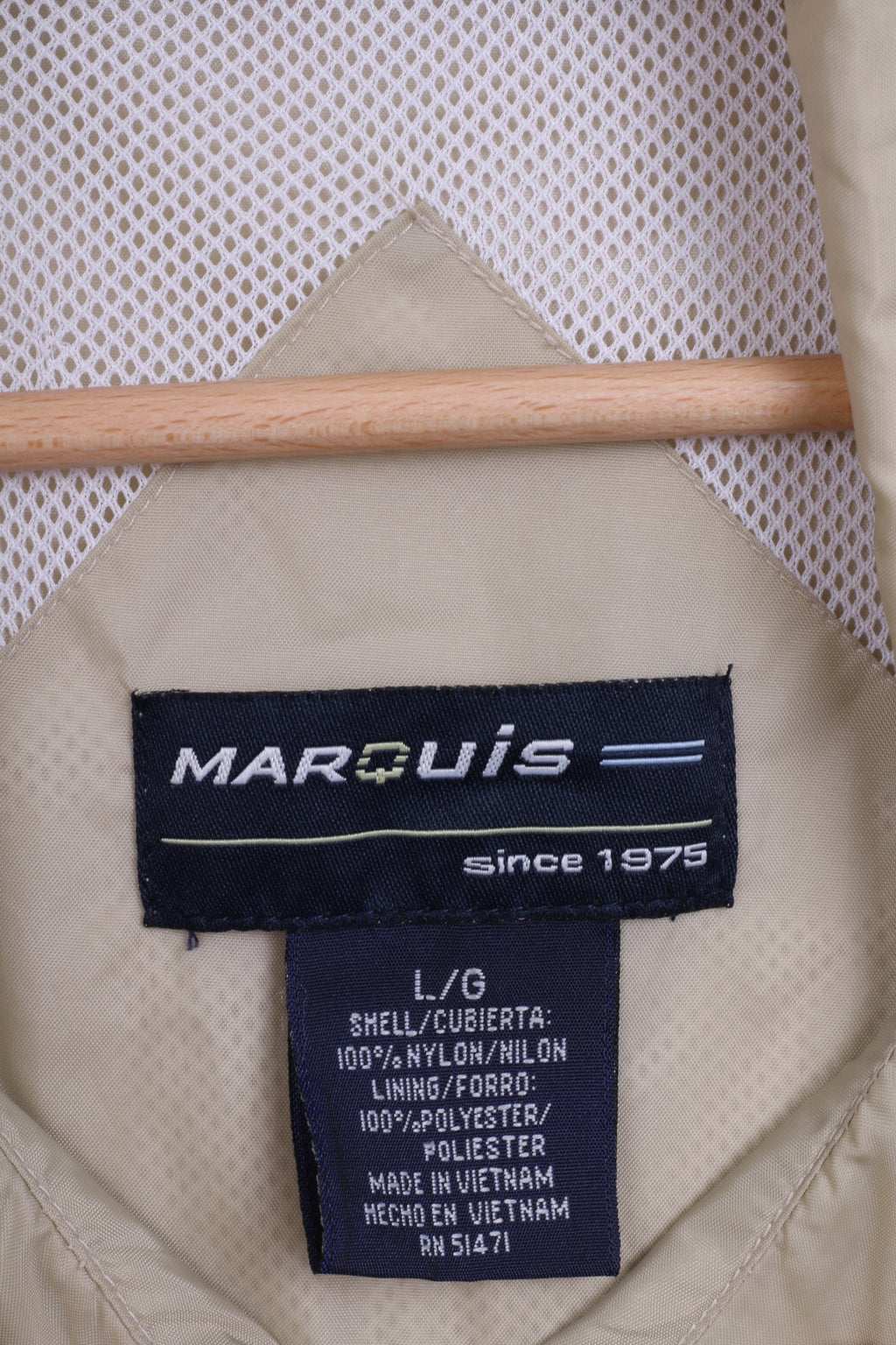 Marouis Veste L Nylon Imperméable Beige Clair Homme