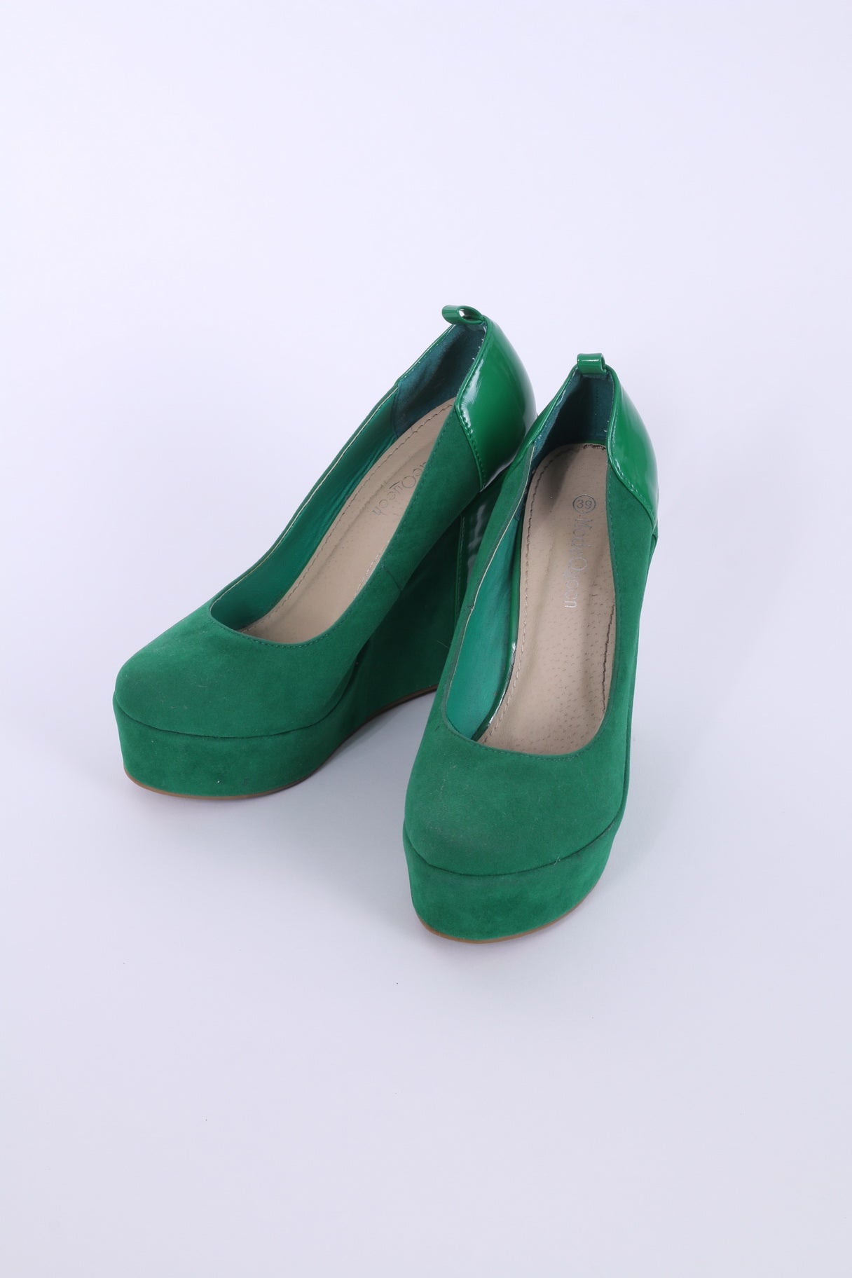 Mode Queen Womens 39 Shoes Wedges High Heels Platform Court Pumps Green