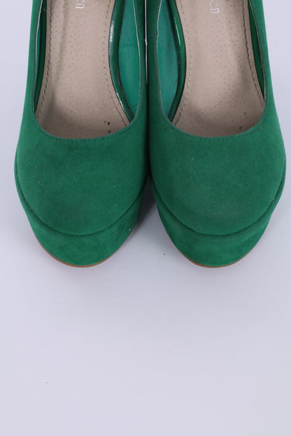 Mode Queen Womens 39 Shoes Wedges High Heels Platform Court Pumps Green