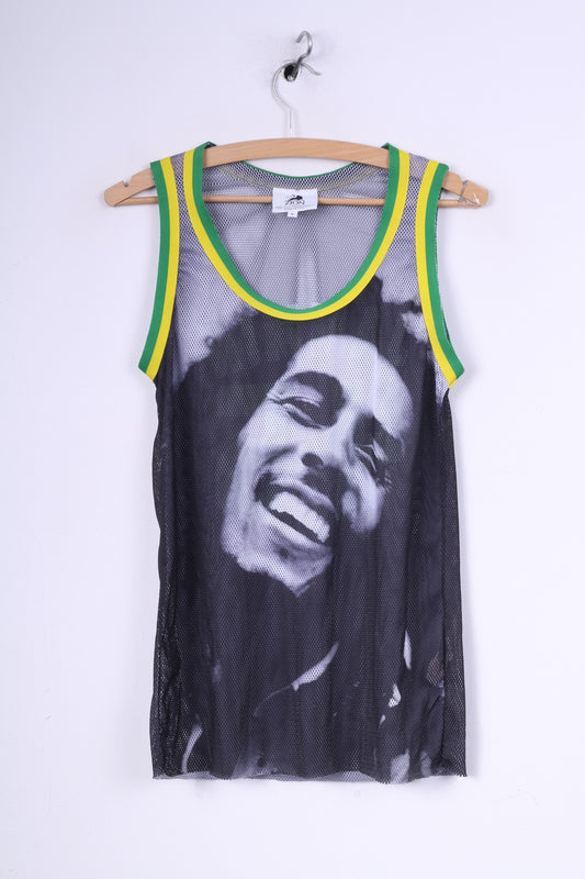 Atmosphere Zion Rootswear Bob Marley Débardeur 8 S pour femme en maille noire Jammin #45 