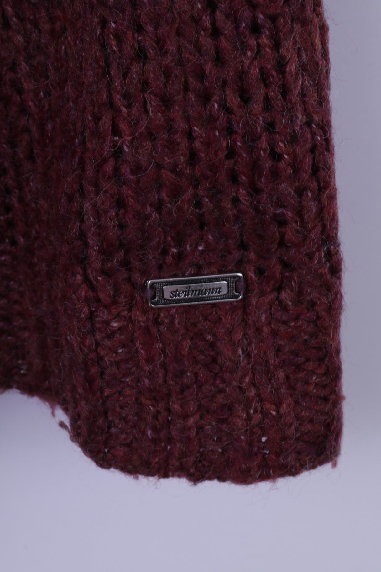 Steilmann Womens 12 38 Jumper Brown Short Sleeve Acrylic Two Button Top