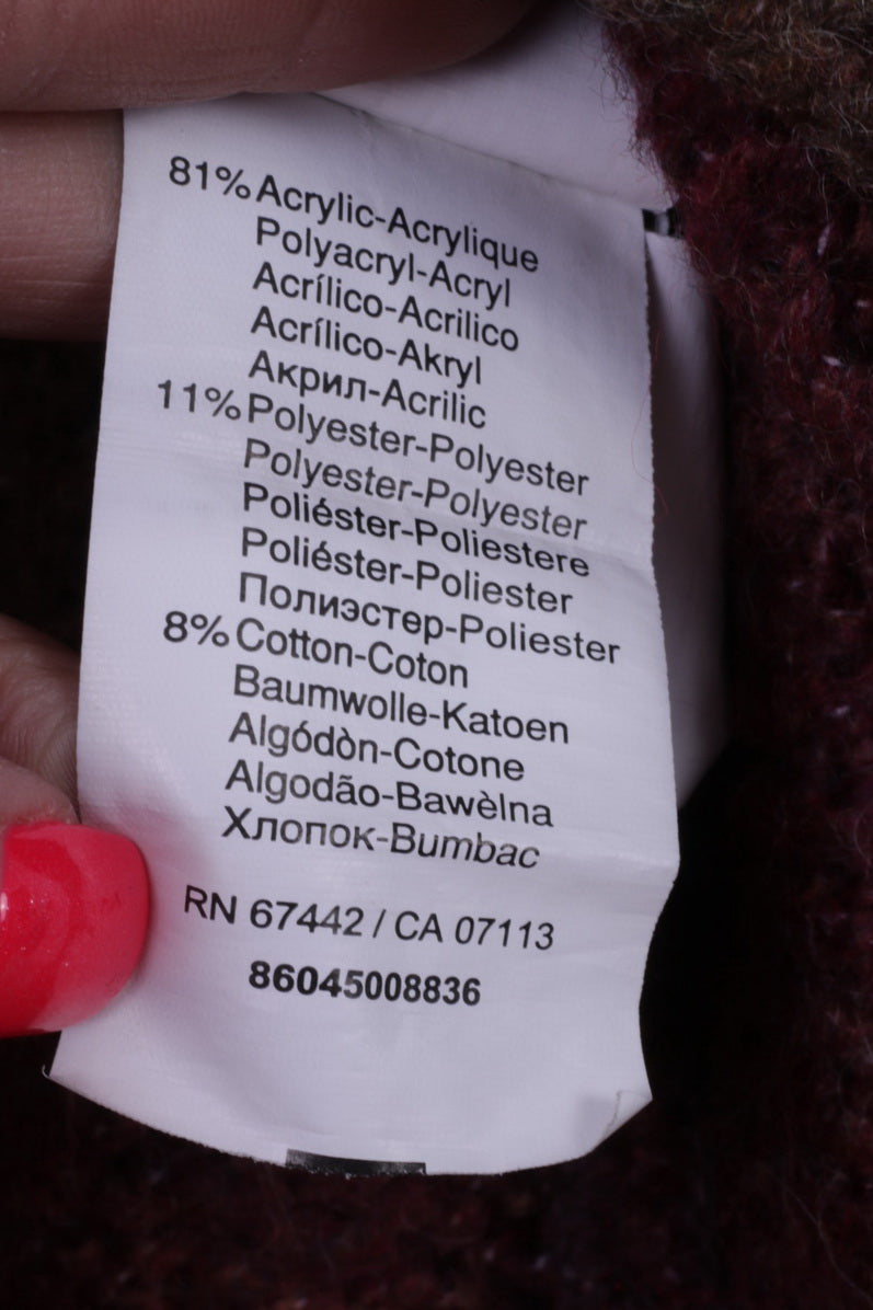 Maglione Steilmann da donna 12 38 marrone manica corta in acrilico a due bottoni