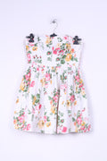 Jack Wills Femmes 10 S Mini Robe Sans Manches Fleurs Blanches Imprimé Évasé Coton Été