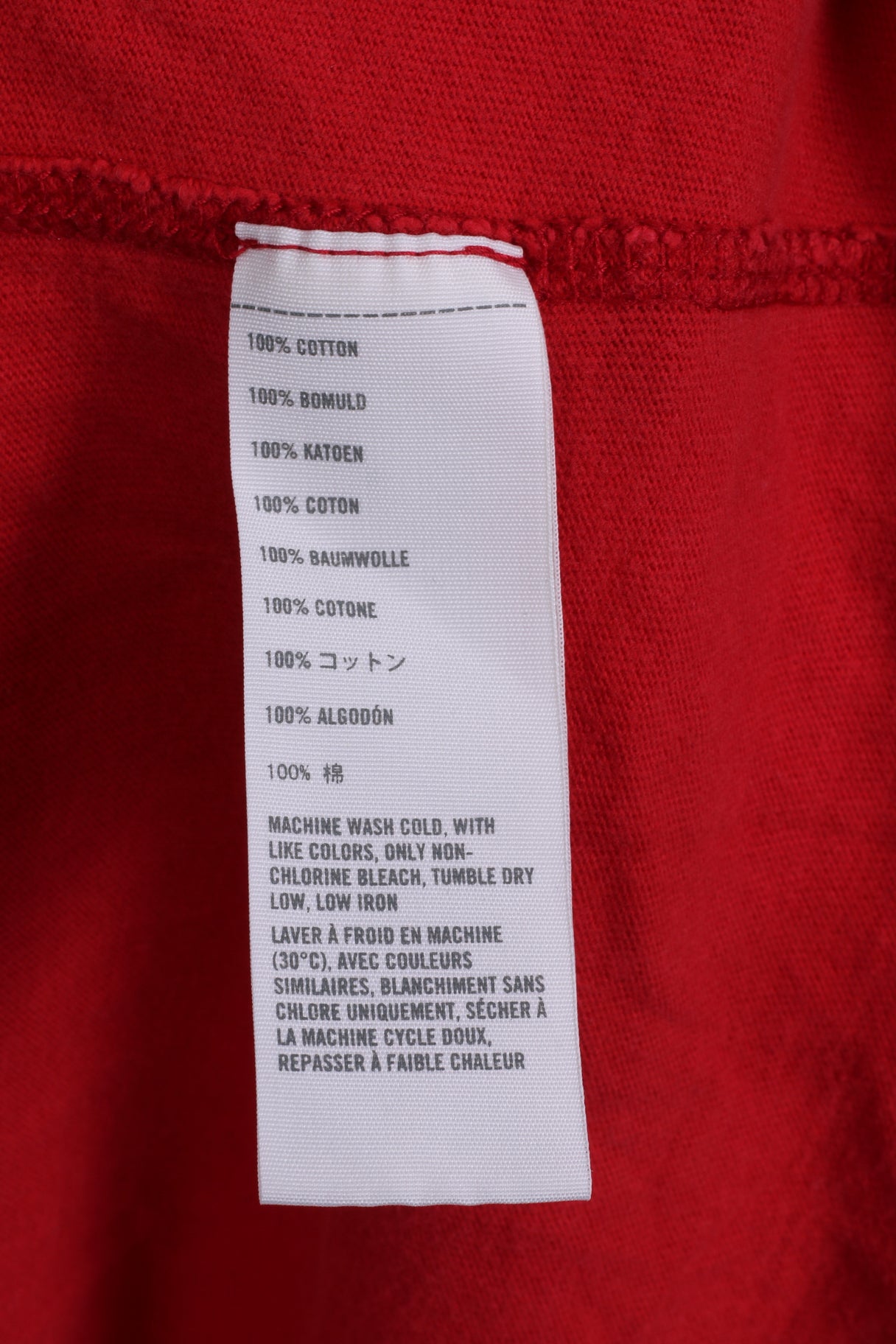 Camicia Hollister da uomo a maniche lunghe S in cotone rosso girocollo ricamato HCO
