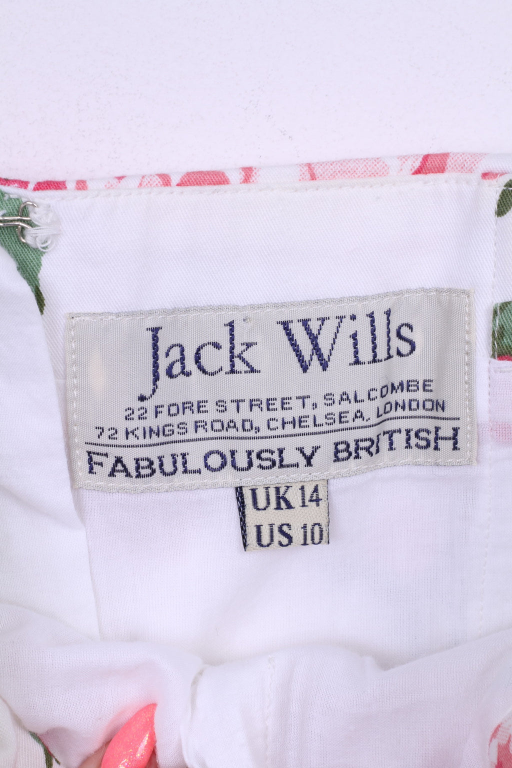 Jack Wills Femmes 10 S Mini Robe Sans Manches Fleurs Blanches Imprimé Évasé Coton Été