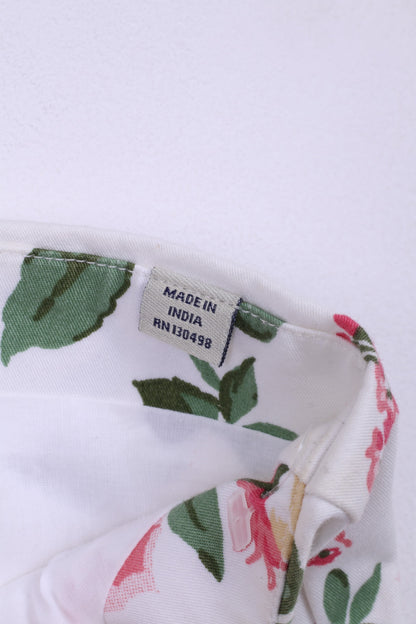 Jack Wills Femmes 10 S Mini Robe Sans Manches Fleurs Blanches Imprimé Évasé Coton Été