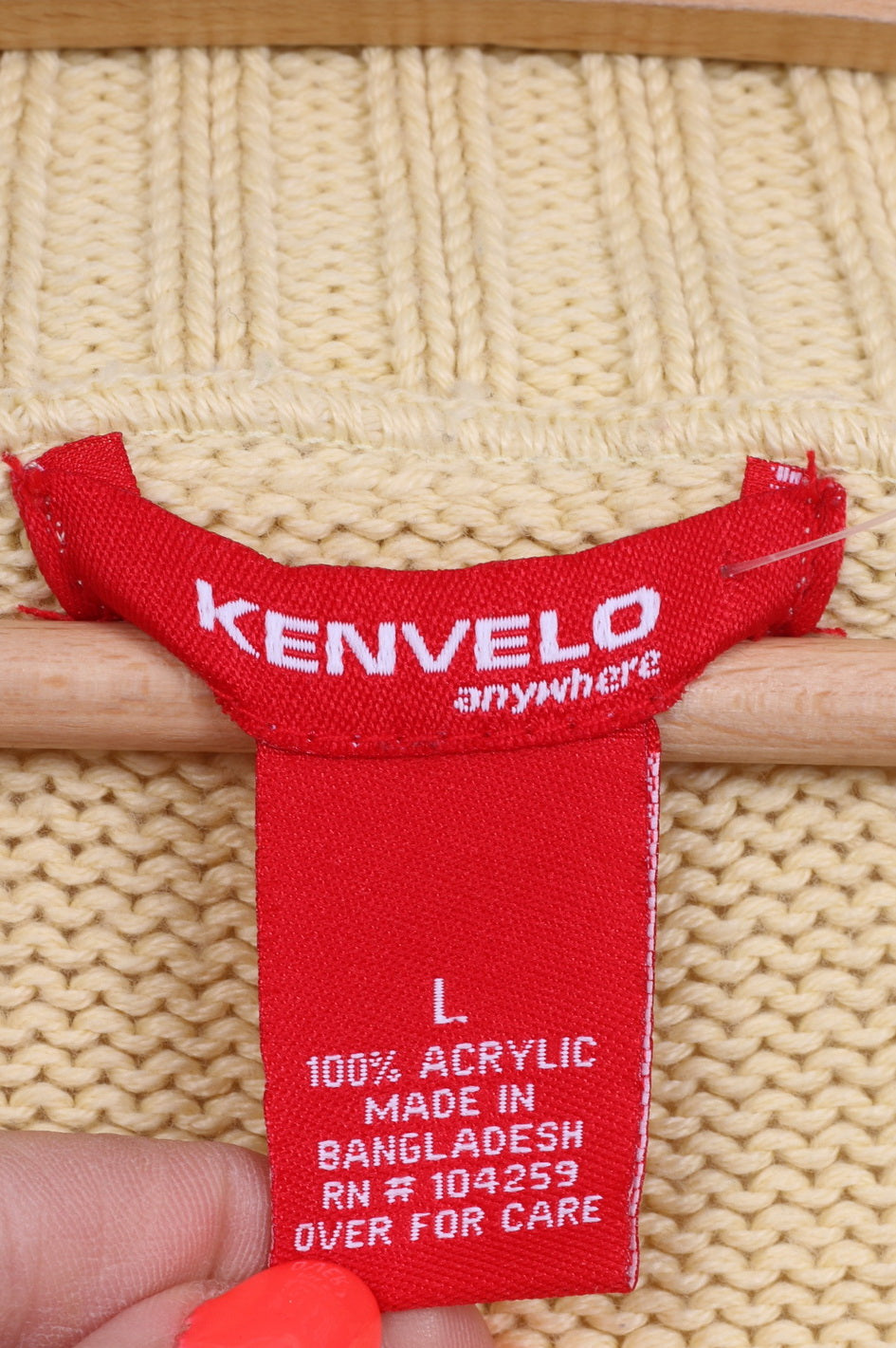 Kenvelo Womens M Jumper Yellow Acrylic V Neck Simply Sweater
