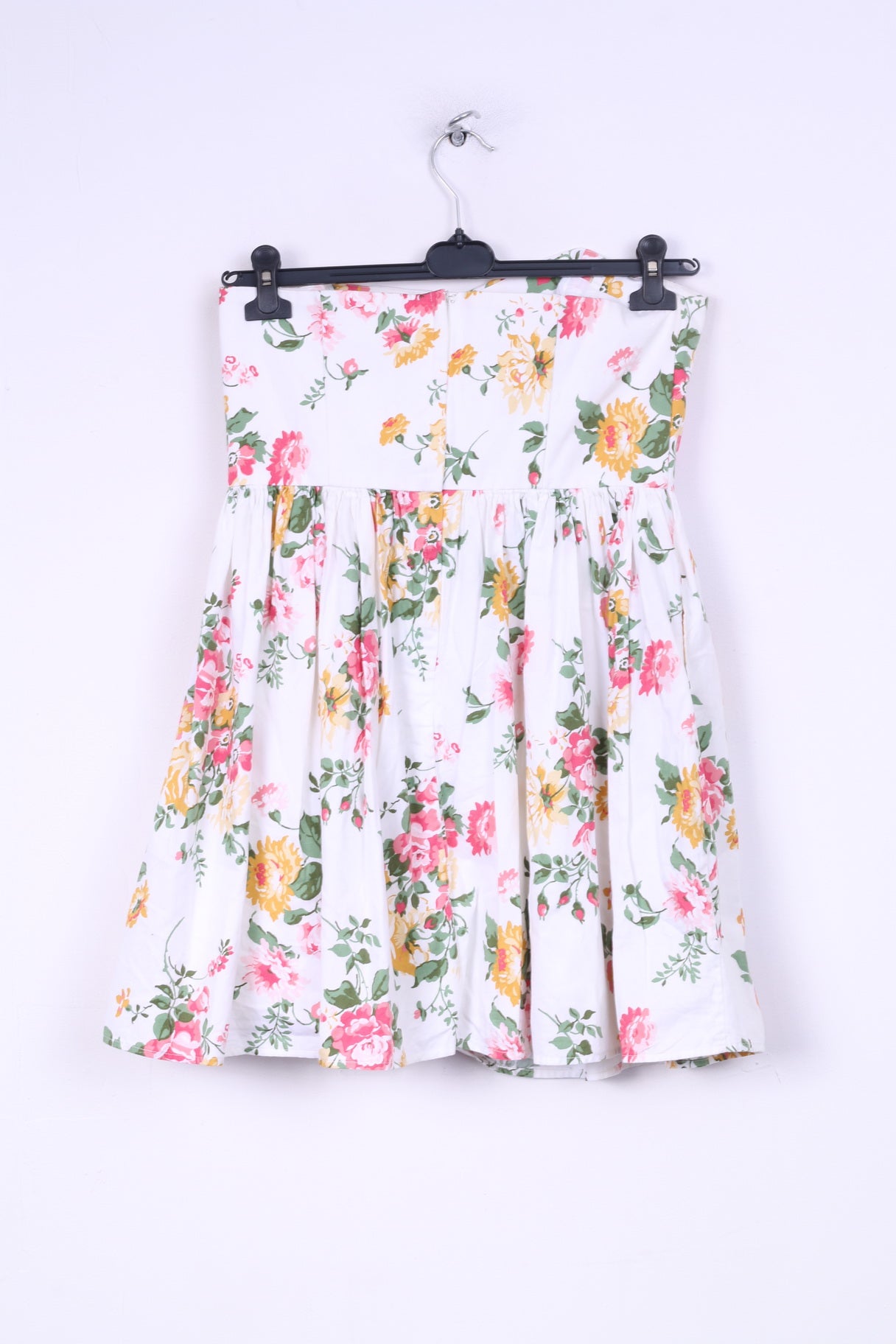 Jack Wills Femmes 10 S Mini Robe Sans Manches Fleurs Blanches Imprimé Évasé Coton Été