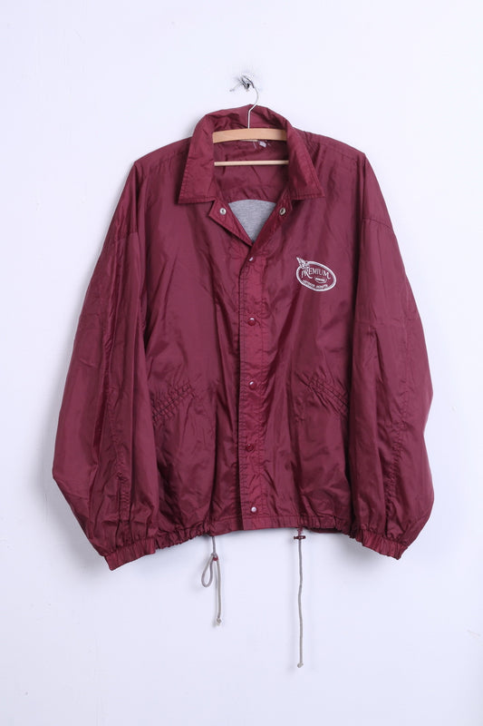 RESCUE Sports Mens XL Jacket Outdoor Nylon Waterproof Maroon - RetrospectClothes