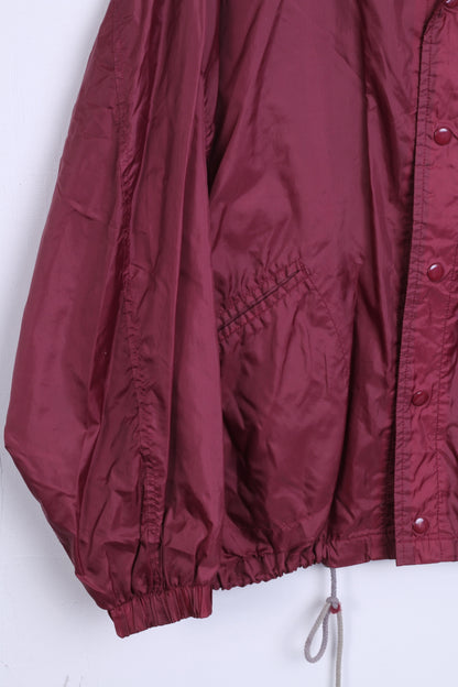 RESCUE Sports Mens XL Jacket Outdoor Nylon Waterproof Maroon - RetrospectClothes