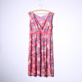 Happy Hollly Robe midi pour femme 40/42 M/L Imprimé fleurs roses Col en V