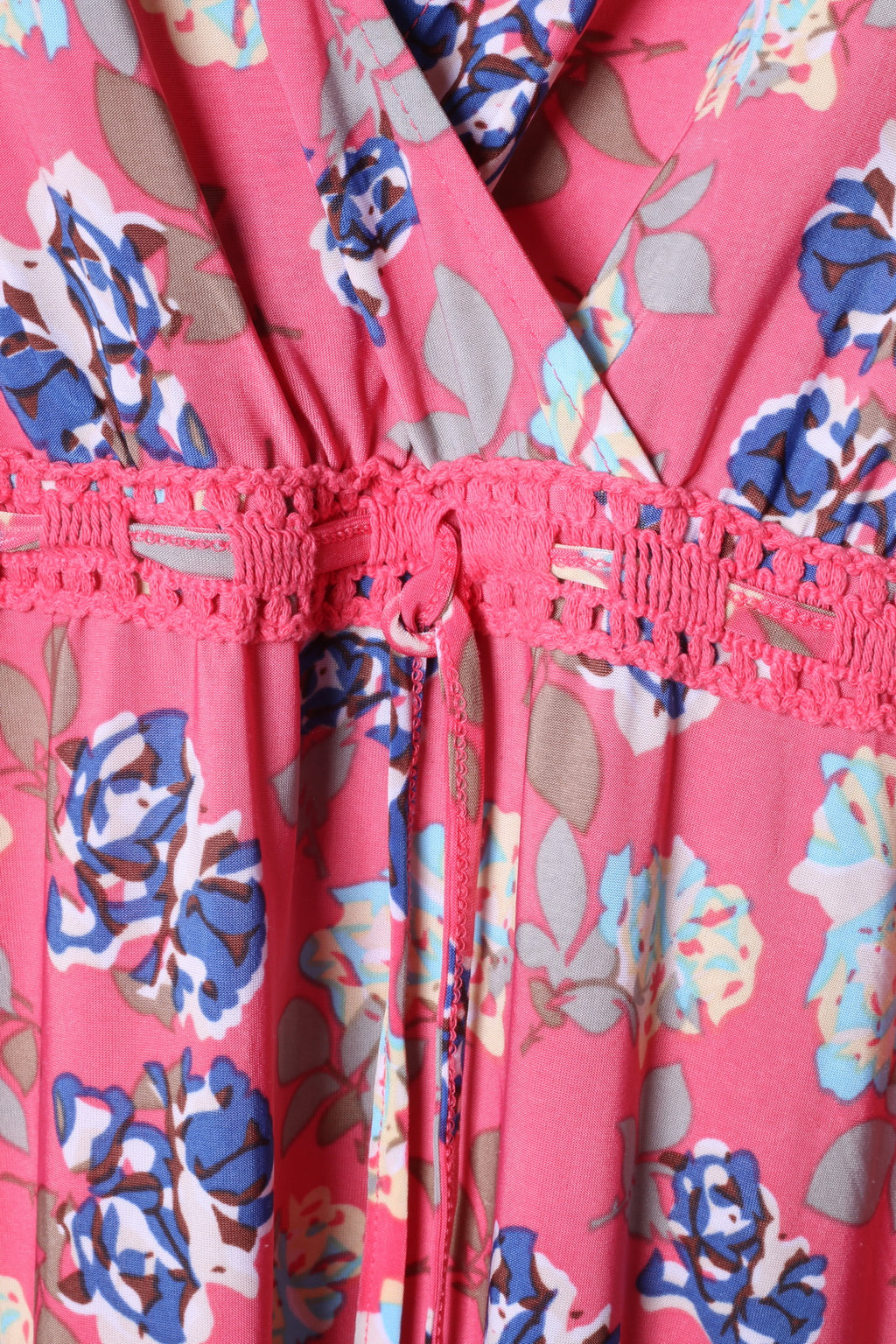 Happy Hollly Womens 40/42 M/L Midi Dress Pink Flowers Print V Neck