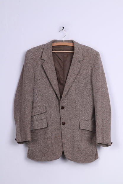 Tailored in England by Haighton of Nantwich Mens 40'' Blazer Single Breasted Wool Herringbone