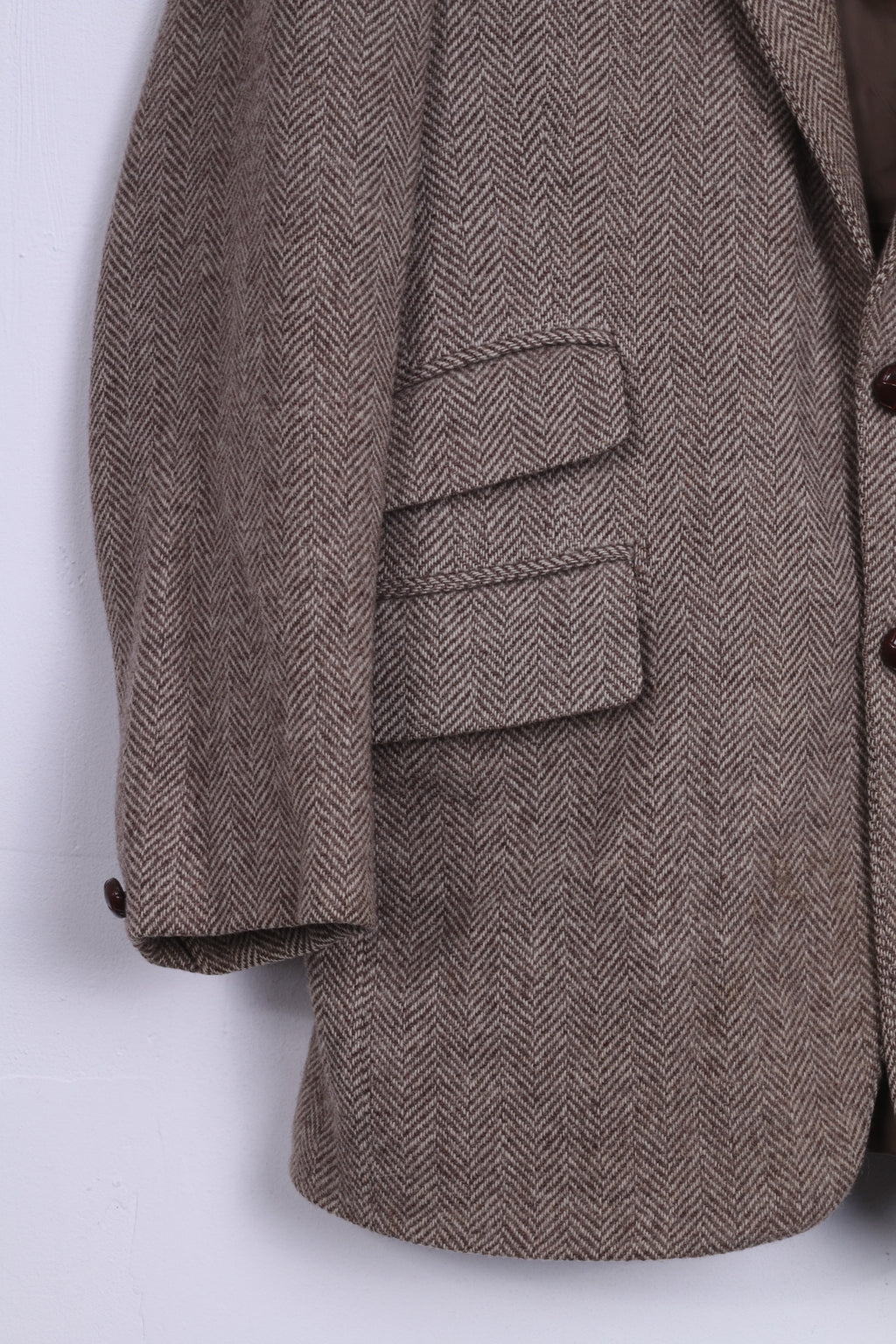 Tailored in England by Haighton of Nantwich Blazer da uomo da 40'' monopetto in lana a spina di pesce