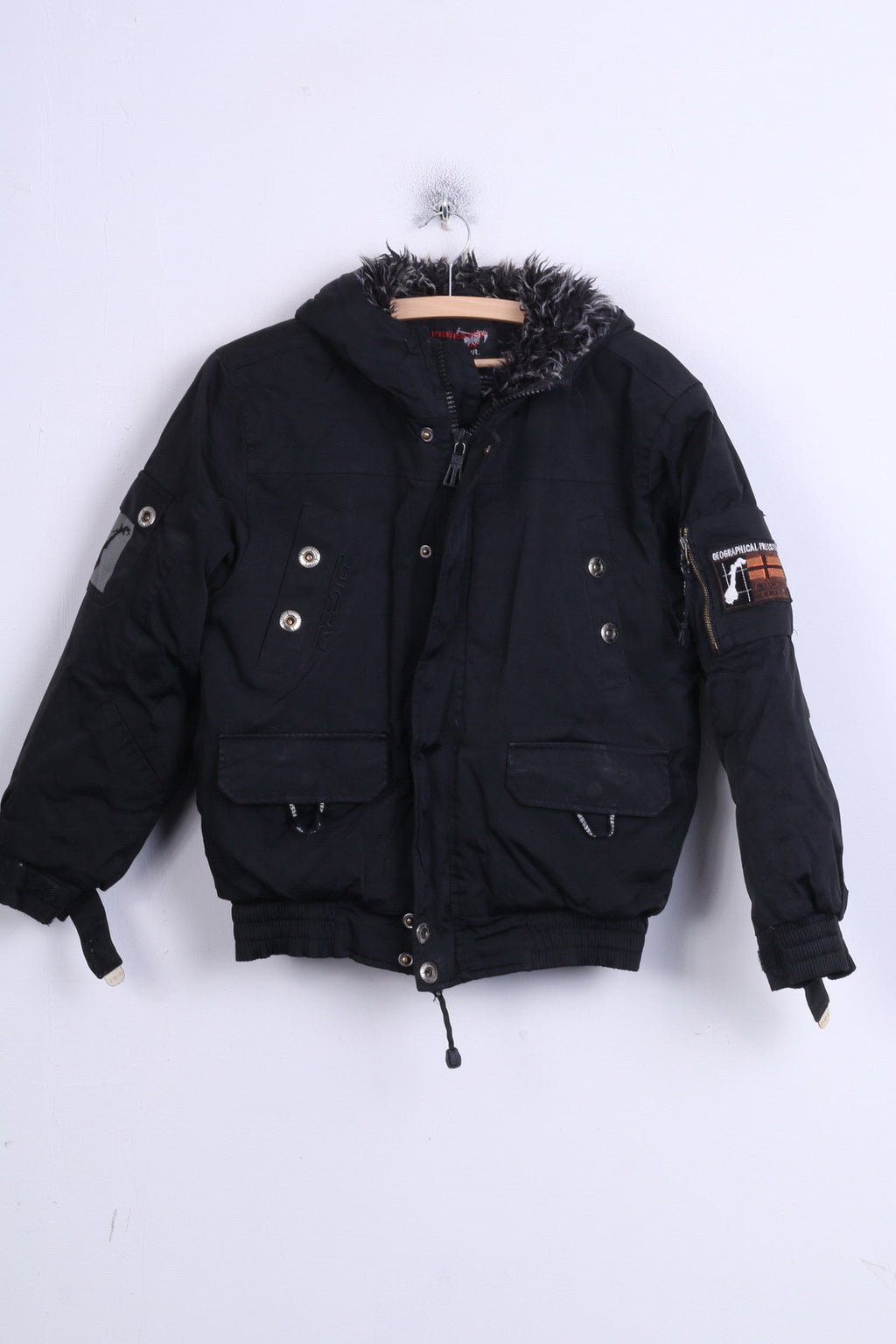 Giacca Freestep Norvegia Outdoor Boys 152 Cappuccio imbottito invernale nero