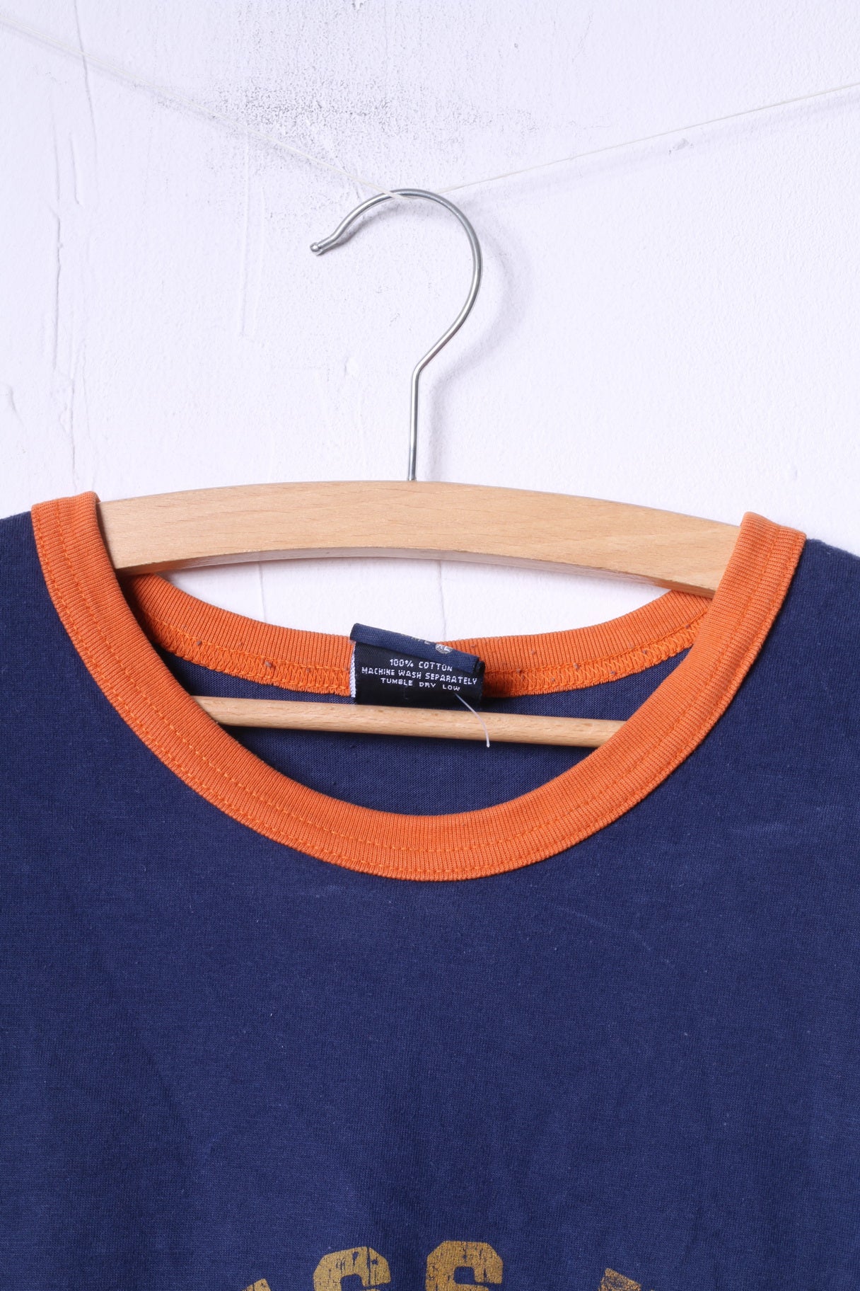 Guess Jeans T-shirt da uomo XL grafica in cotone blu scuro #81 Top retrò